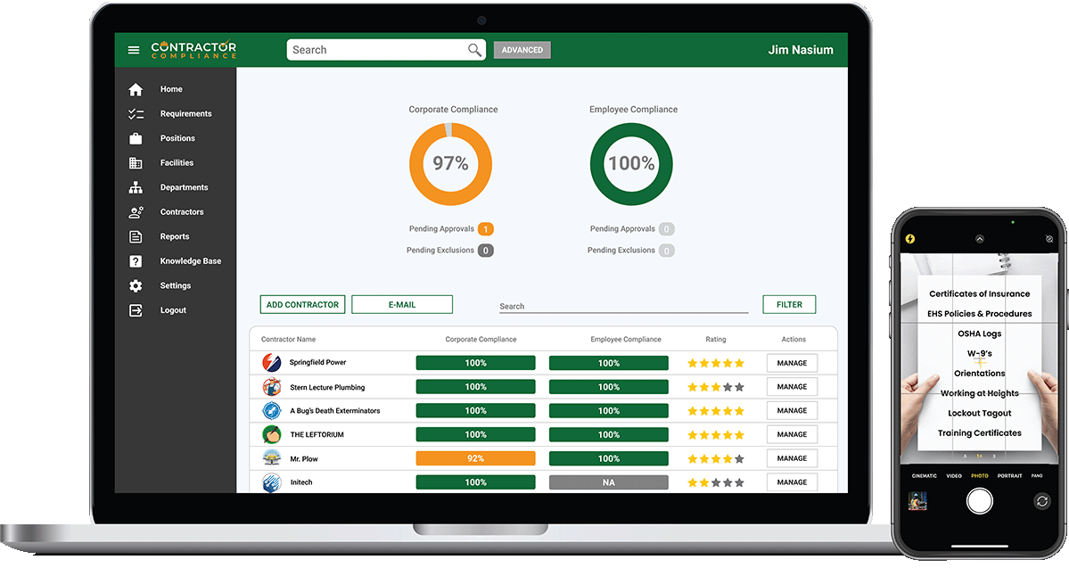 contractor compliance desktop
